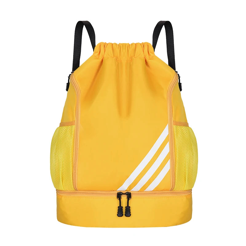 Sport Backpack Wet Dry Separation Compartment Ventilated Shoe Storage Oxford Drawstring Adjustable Straps Basketball Campus