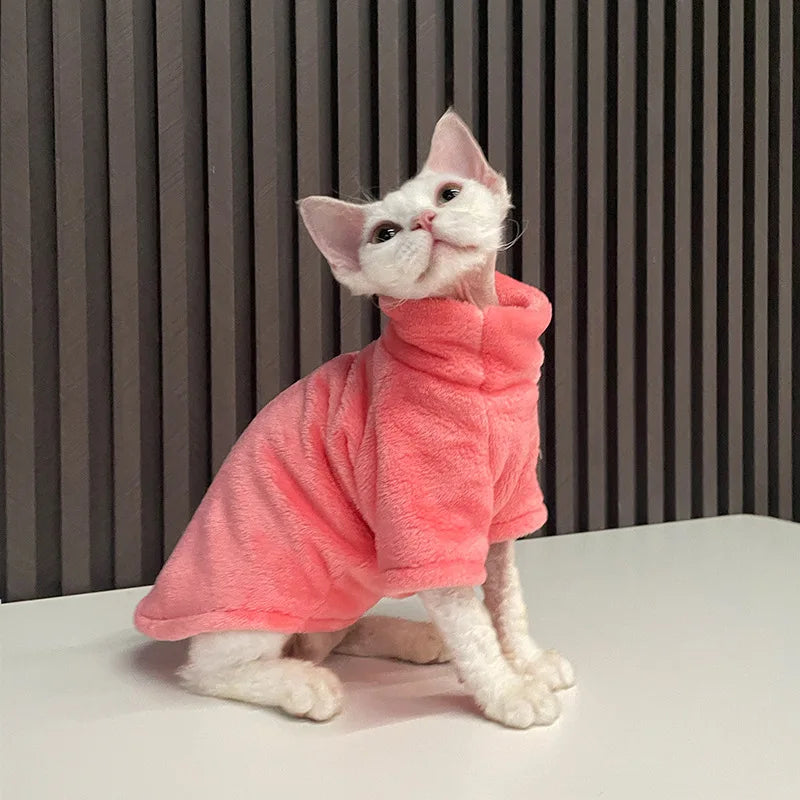 XS-XXL Hairless Cat Sweater Winter Fashion Thickening Warm Sphynx Pet Clothes Comfortable Winter Cat Clothes for Small Dogs Vest