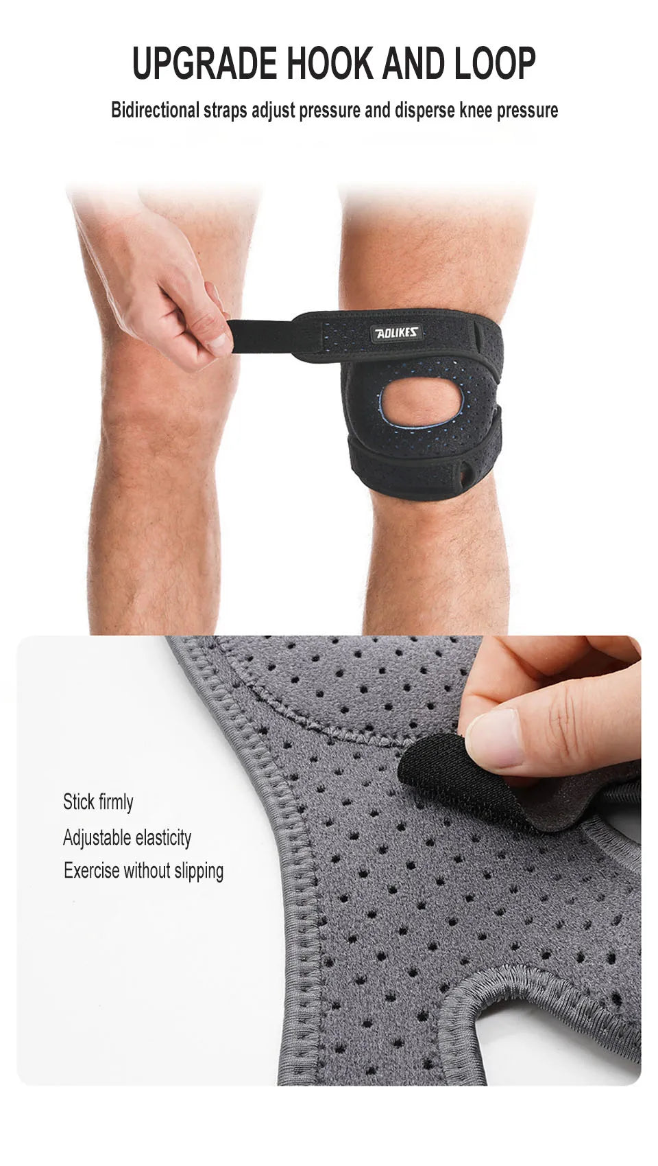 AOLIKES 1PC Patella Knee Brace Knee Compression Sleeve Support for Women Men Knee Pain Arthritis Pain Sport Knee Guard Knee Pads