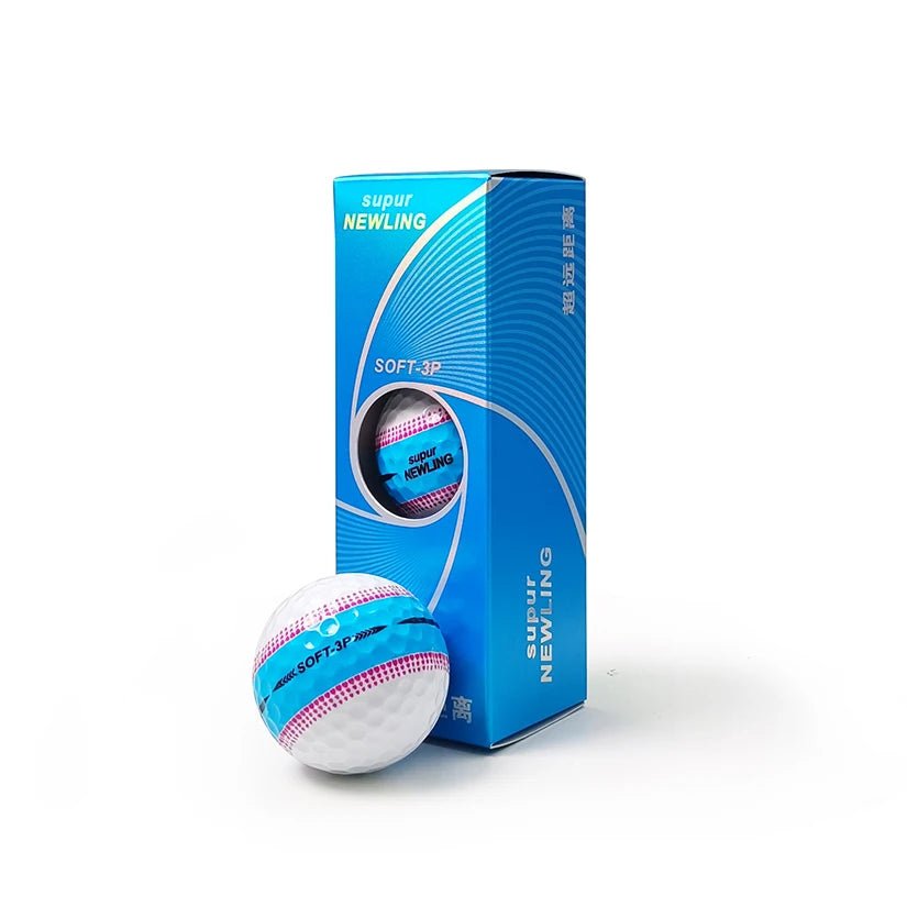 3pcs/box Supur NEWNING Golf Games Ball Super Long Distance Three layer Ball for Professional Competition Game Ball Golfers Gift