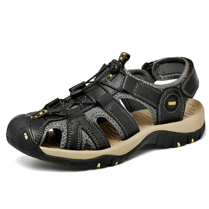Men's Genuine Leather Sandals Non Slip Outdoor Beach