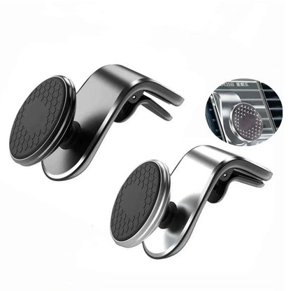 Magnetic Car Phone Holder Air Vent Mount For Smartphones Black