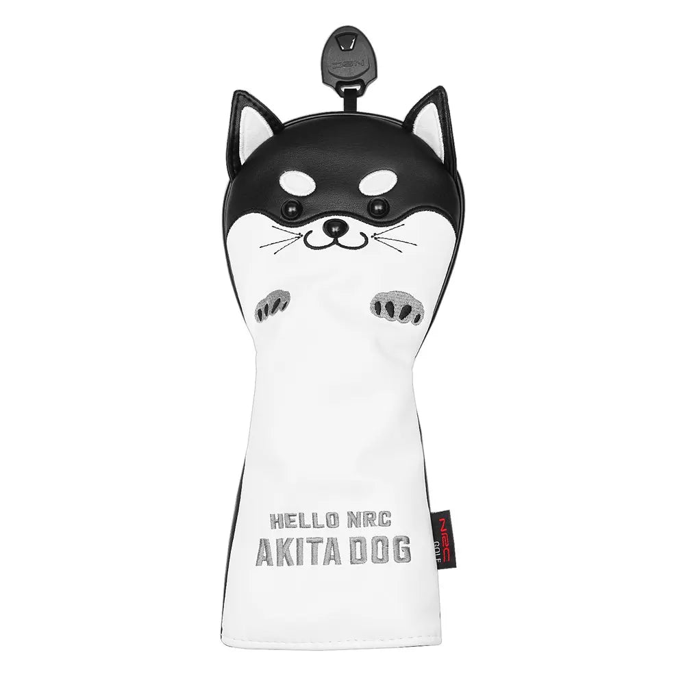 NRC Golf Club Headcovers Driver Fairway Wood Hybrid Covers Set Lovely AKITA Dog Cartoon Animal 460cc