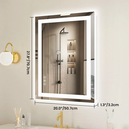 36x24 Inch LED Vanity Mirror With Memory Function, Front Back Lighting