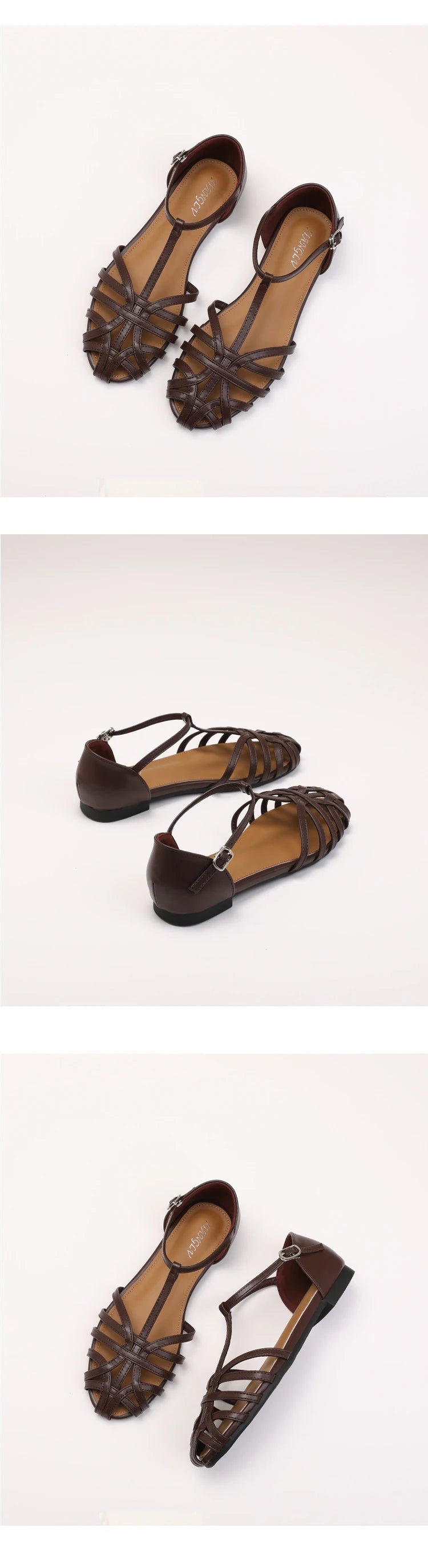 ZAROY Summer Cross Strap Flat Sandals Women Round Toe Ankle Buckle Hollow Casual Roman Sandalia Zapatos De Mujer сандали