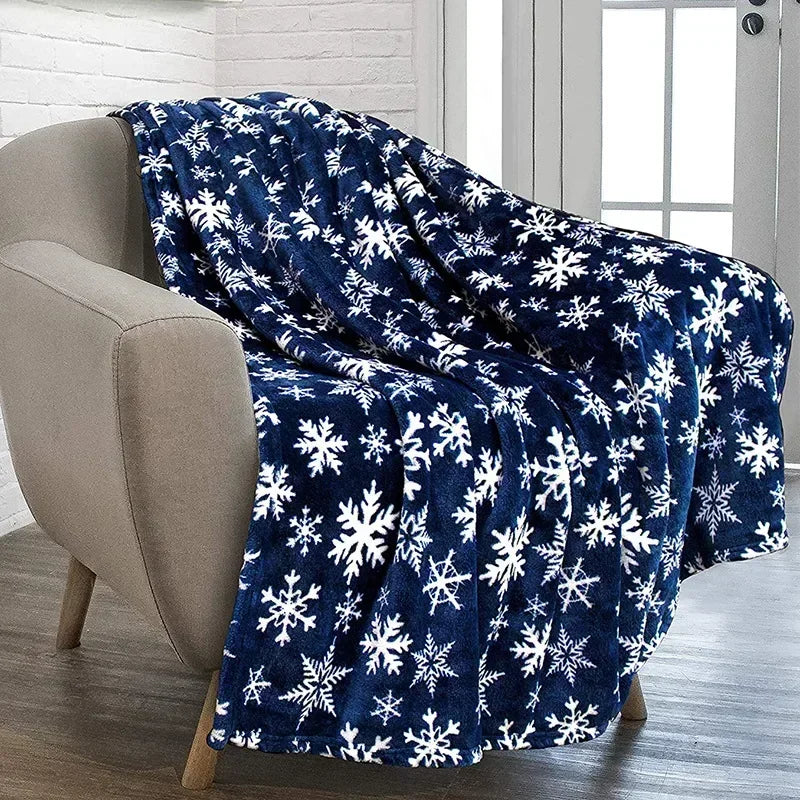Holiday Snowflake & Gingerbread Blanket – Soft Cozy Christmas Throw