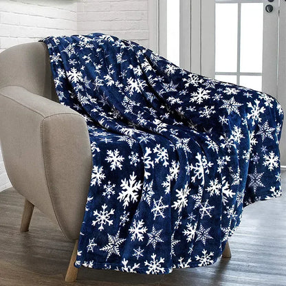 Holiday Snowflake & Gingerbread Blanket – Soft Cozy Christmas Throw