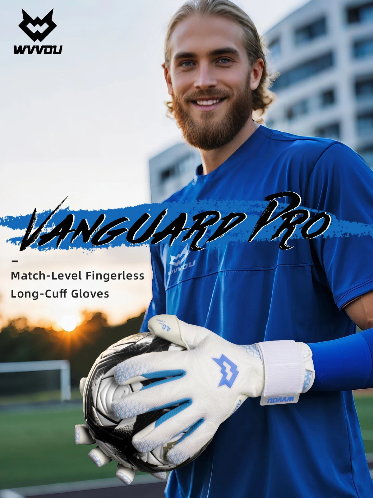 WVVOU Soccer Goalie Gloves,breathable football gloves,with 4+3mm adhesive super grip latex palm