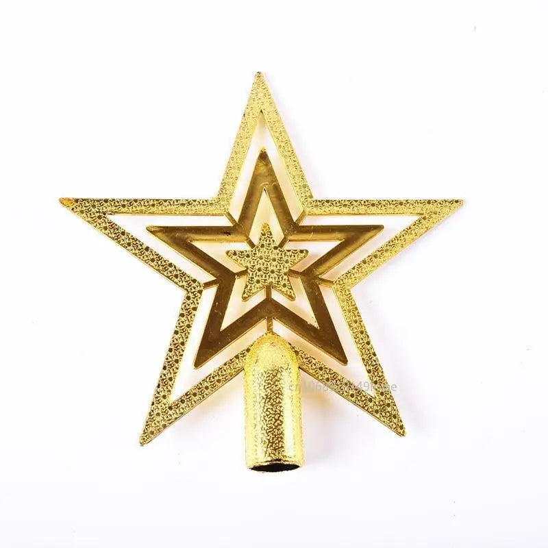 Christmas Tree Topper Star Pentagram Plated Plastic/Metallic Finish Ornament