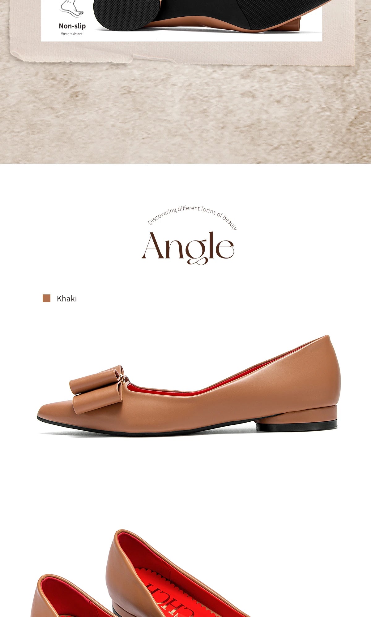 CHCH Women's Flat Shoes New Black Pointed Bow Business Shoes Comfortable Commuting Women's Shoes