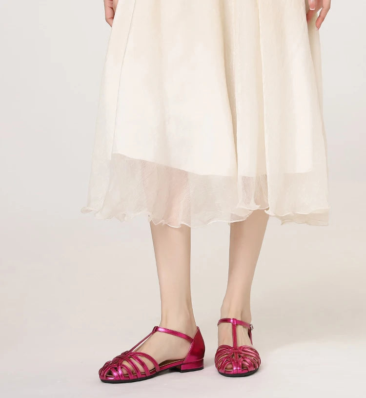 ZAROY Summer Cross Strap Flat Sandals Women Round Toe Ankle Buckle Hollow Casual Roman Sandalia Zapatos De Mujer сандали