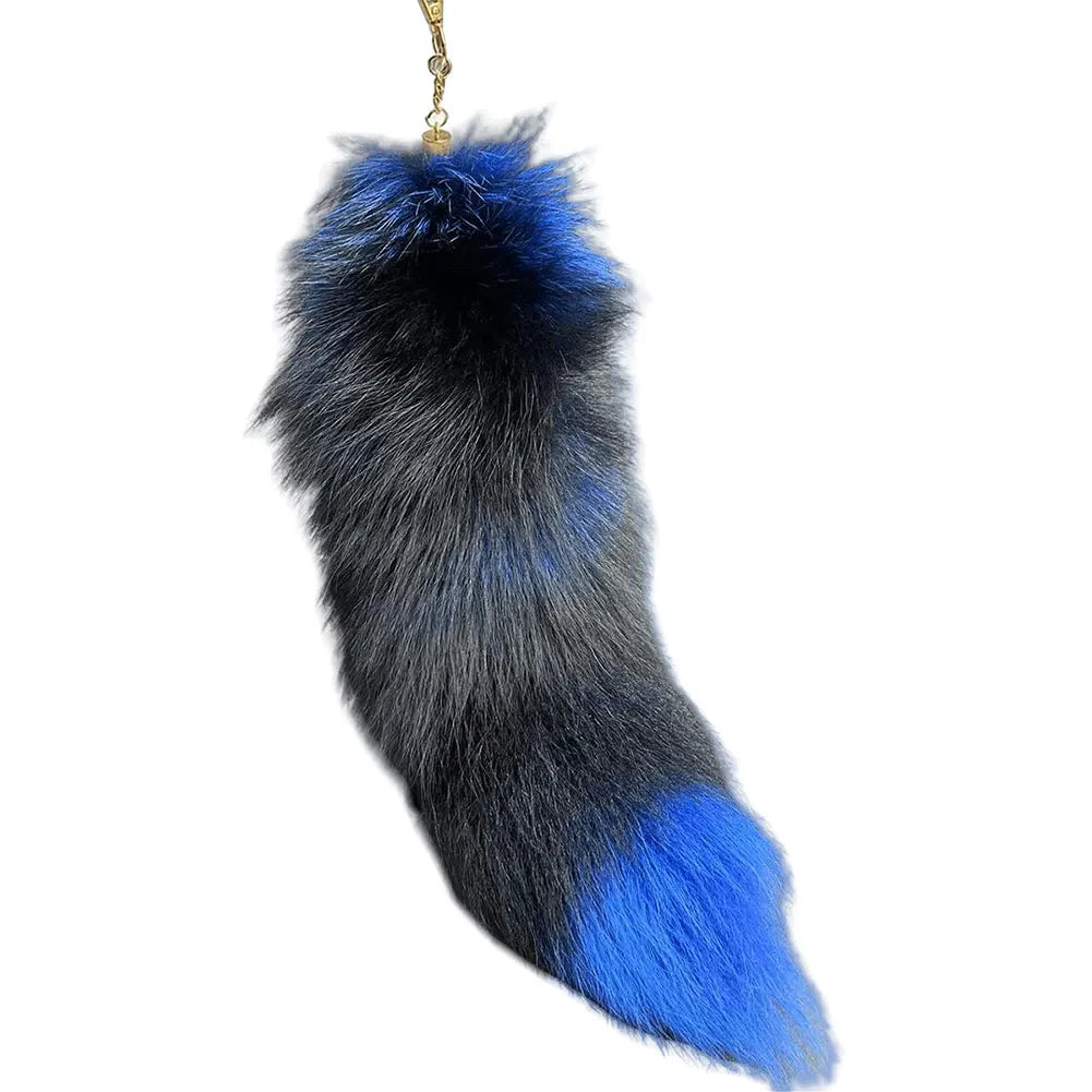 Fluffy Faux Fur Fox Tail Keychain for Bags & Keys