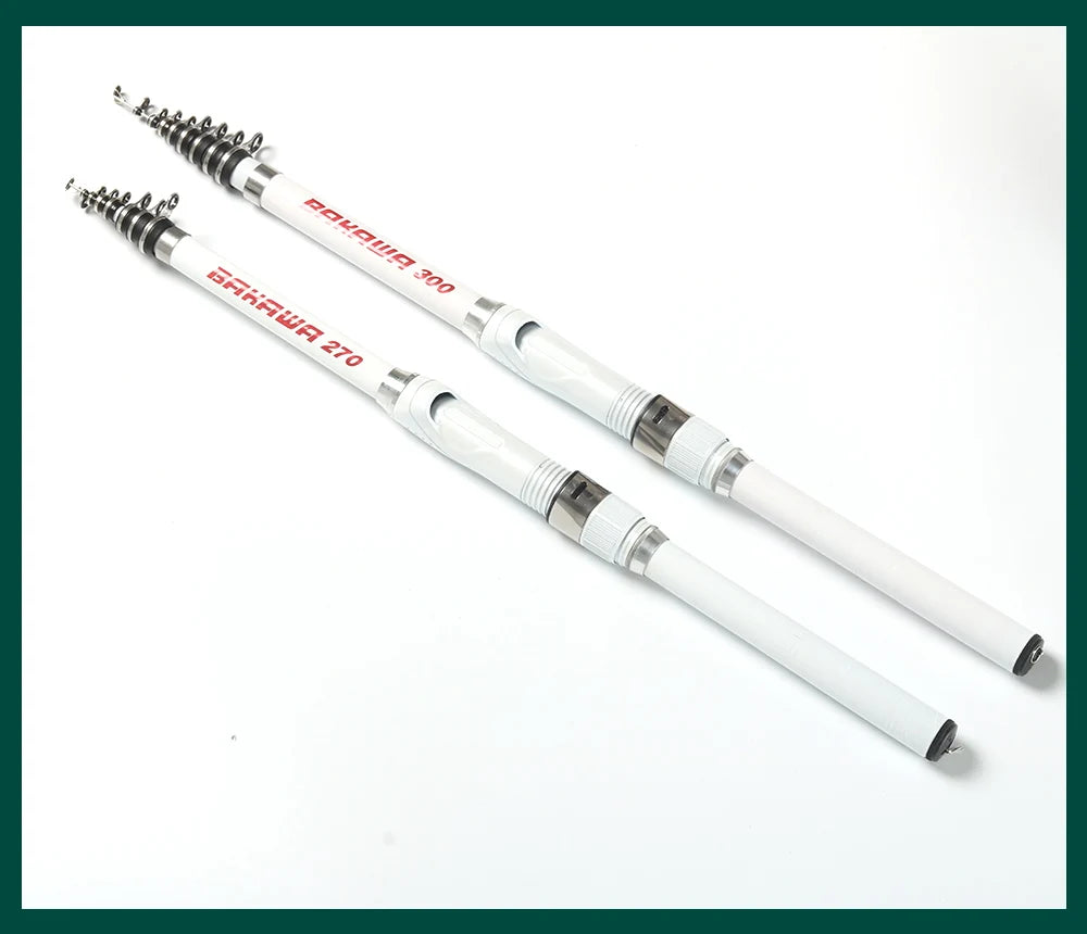 BAKAWA Upgrade 3.0m 2.7m 2.4 2.1m 1.8-1.5M Ultra-light Portable Telescopic Feeder Carbon Fiber Fishing Rod Spinning White New