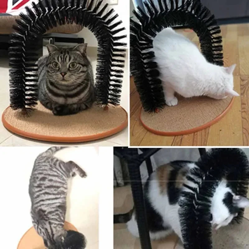 Cat Pamper Toy with Interactive Brush and Scratcher