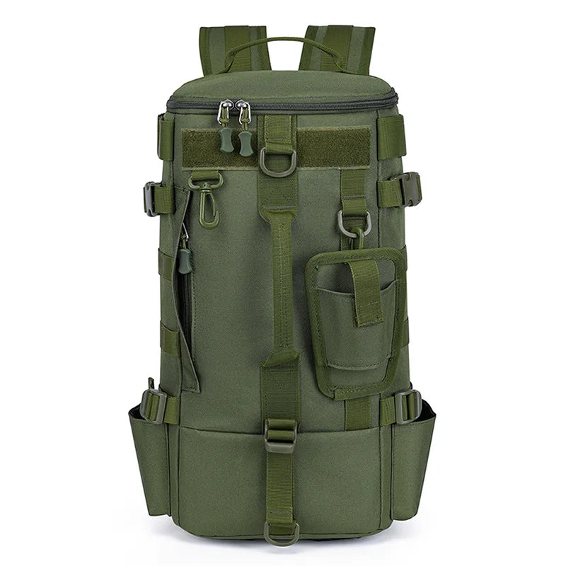 Tactical Fishing Backpack Tackle Bag with Rod Holders Fish Equipment Storage Molle Camping Hiking Outdoor Multifunctional Bag