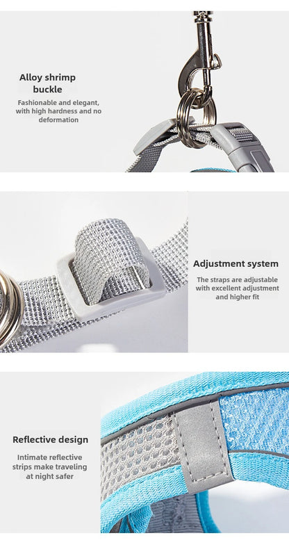 Cat Harness Vest Leash Set Adjustable Reflective Soft