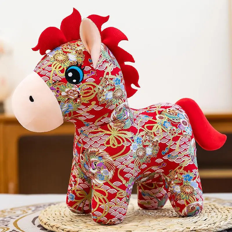 1Pc 2026 New Year Mascot Horse Plush Toy – Cute Stuffed Doll for Kids & Home Decor (15/20cm)
