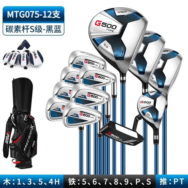 PGM Titanium Alloy No.1 Wood Iron Rod Putter Set Low center of gravity Golf Club Complete Set for Men Beginners MTG075