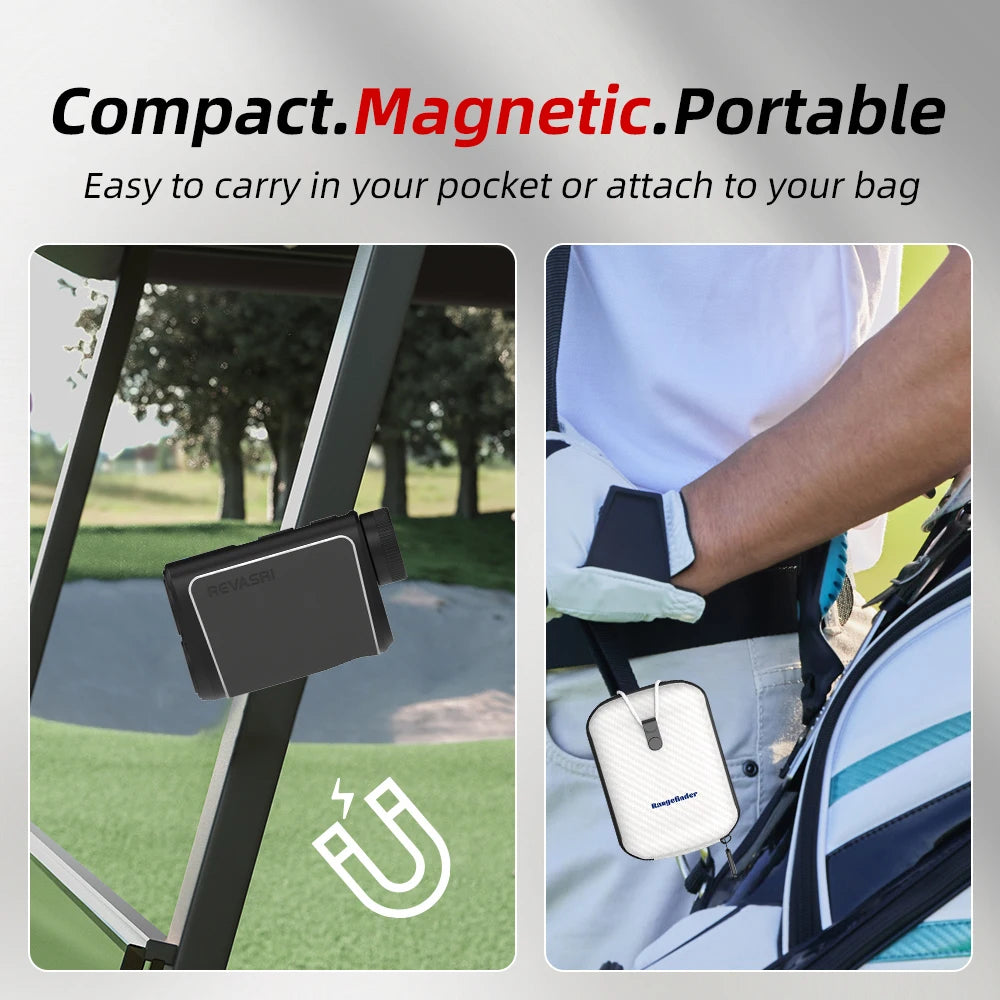 REVASRI Laser Rangefinder Golf, 1090 Yards Golf Rangefinder with Slope Compensation and Flag Lock Vibration Leather Feel Magnet