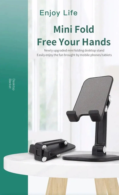 Adjustable Desktop Phone and Tablet Holder, Foldable and Portable Stand