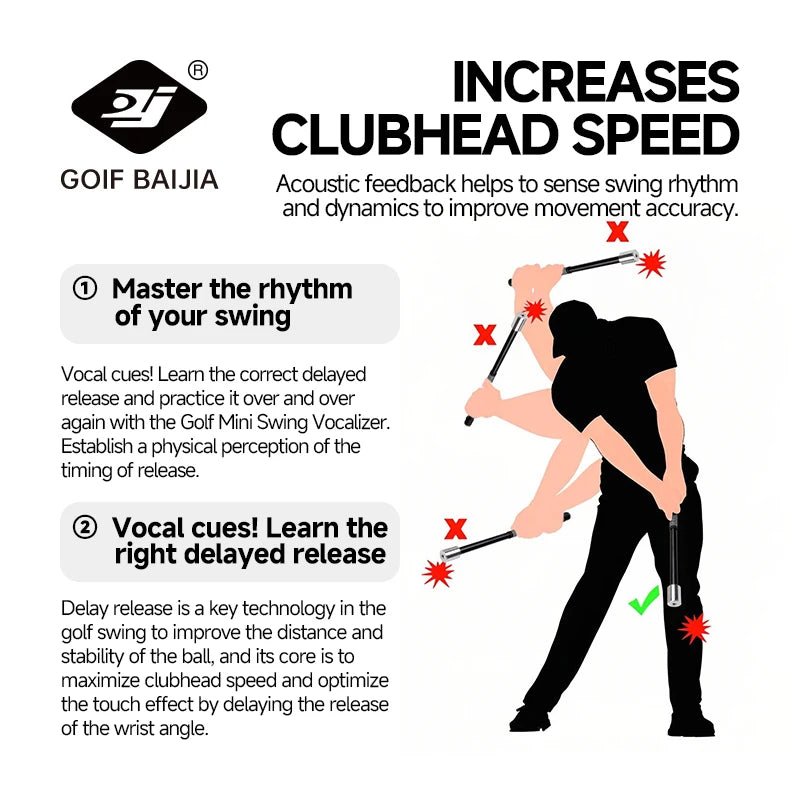 Golf Mini Impact Bat; Golf Physical Acoustics Trainer; Quick Swing Correction; Improve Accuracy of Ball Strike
