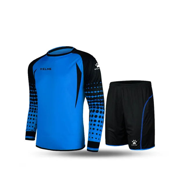 KELME Goalkeeper Jersey Soccer Custom Goaile Jerseys Mens Long Sleeve Football Uniform Shorts Sponge Protector 9161ZB1002