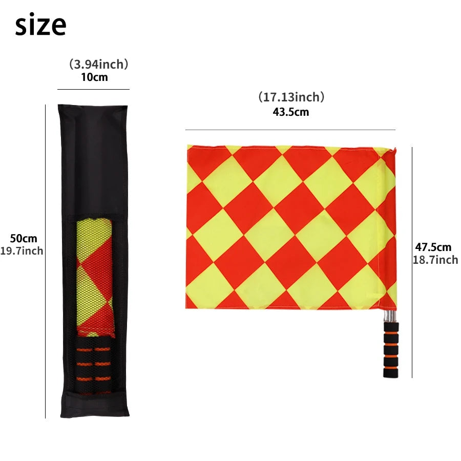 2pcs/Pack Soccer Referee Flags Professional Fair Play Sports Match Football Linesman Flags Sports Game Referee Equipment