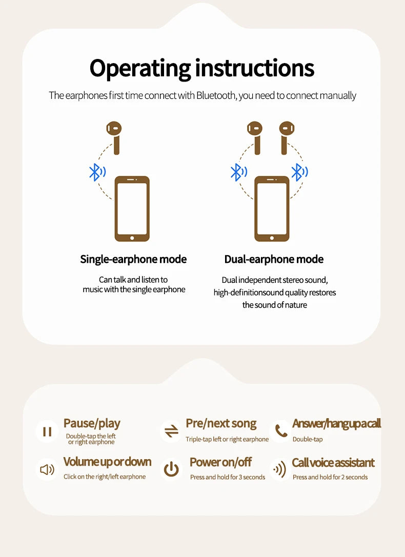 Q86 Bluetooth 5.3 Wireless Headphones Power LED Digital Display 24hours Endurance HiFi Gaming Headsets Waterproof Sports Earbuds