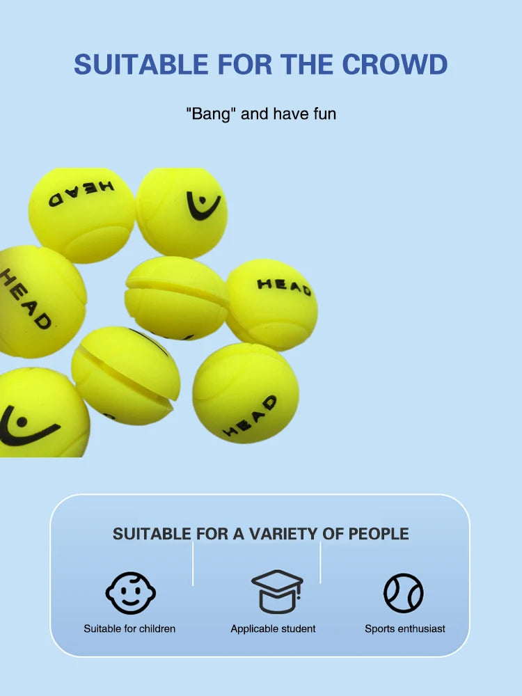 HEAD 3D Fluorescent Yellow Ball Shock Absorber Silicone Tennis Racket Shock Absorber Cushioned Tennis Racket Accessories