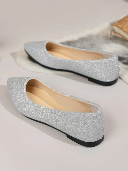 Women's Pointed Toe Flat Ballerina Shoes Slip On Casual