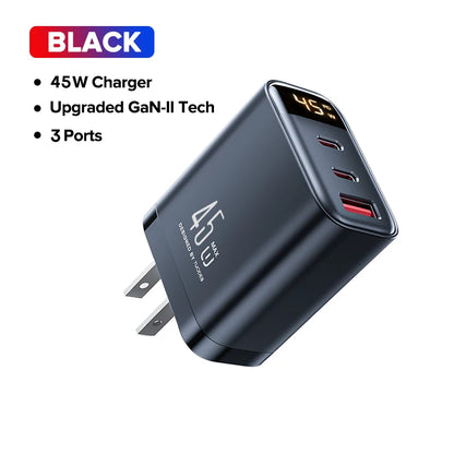 65W GaN USB C Charger With PD PPS QC4.0 Fast Charging