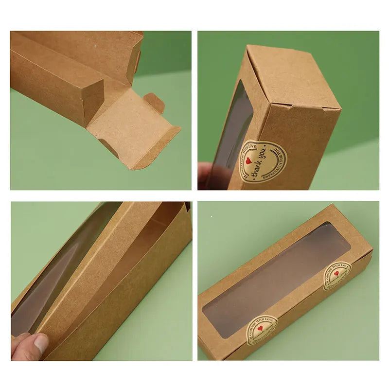 Transparent Window Kraft Paper Packaging Boxes – Birthday, Wedding, Party Gift Boxes