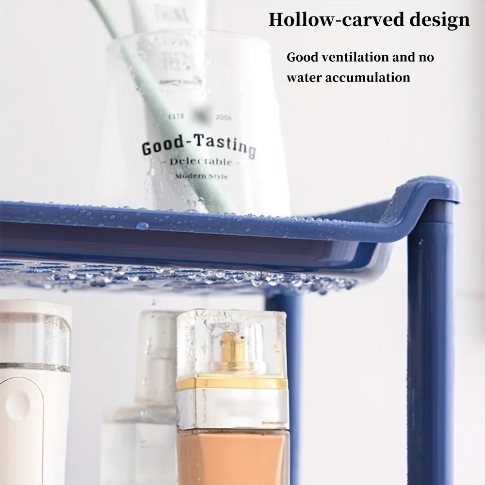 Plastic Bathroom Vanity Countertop Organizer Shelf Multi-Layered Makeup Cosmetic Toiletries Storage Tray  Accessorie Toilet Tool