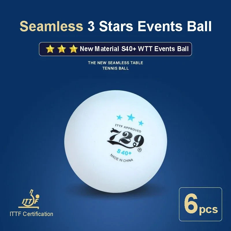 729 Friendship 3 Stars Seamless Table Tennis Ball 40+ New Material Ping Pong Balls for National Games Competition ITTF Approved