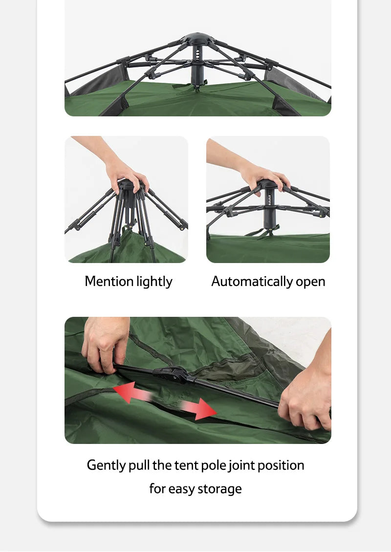 One Touch Automatic Roof Top Tent 180x210 cm 3 To 4 Person Double Door