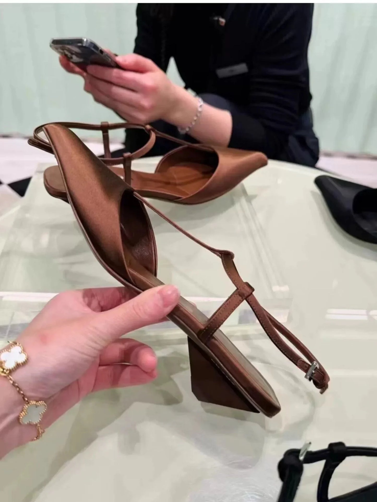 Women's Pointed Toe Pumps, Mid Heel, Slip-On, PU Insole, Square Heel