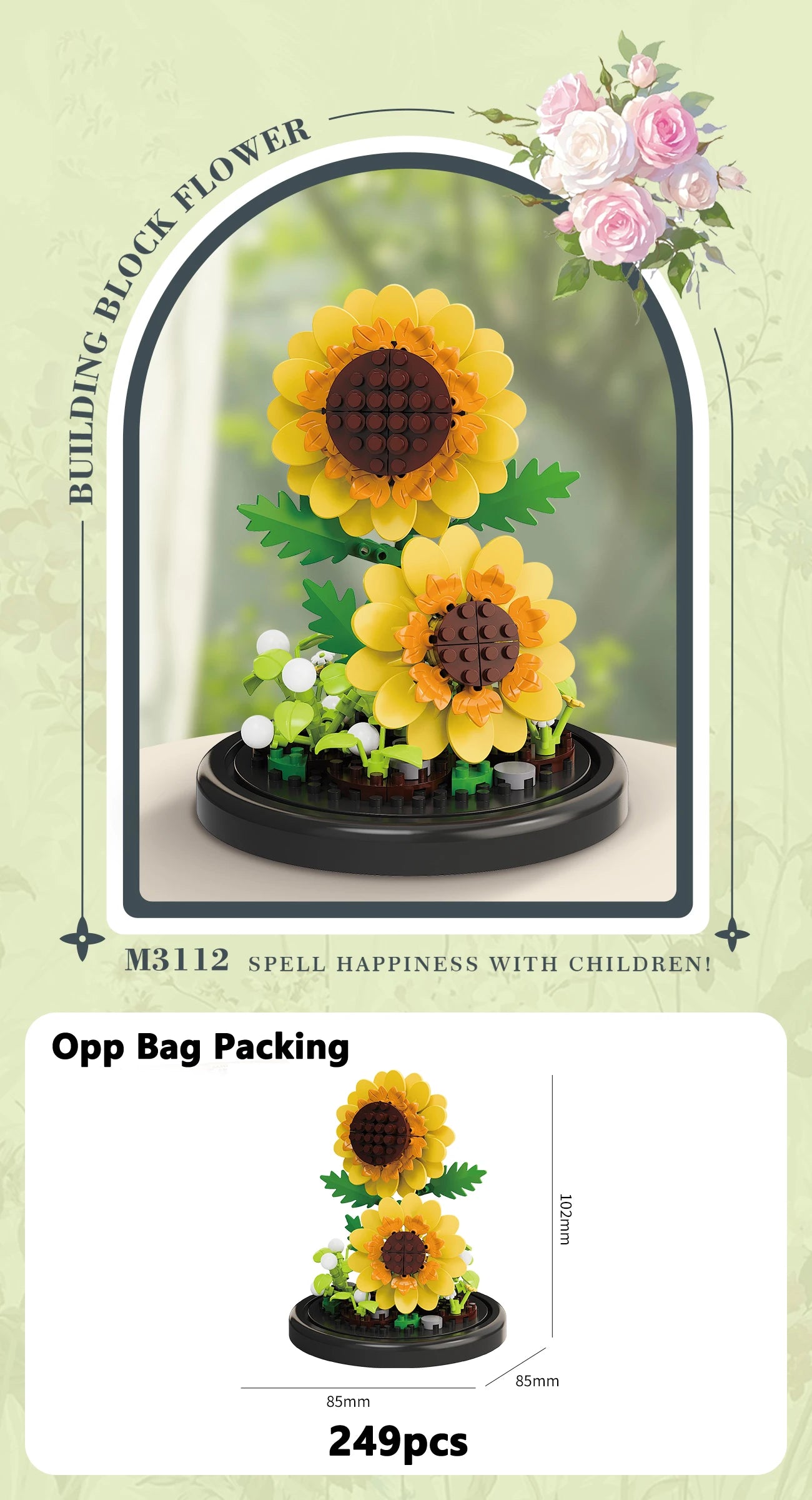 Eternal Flower Bouquet Bonsai – Micro Building Blocks Puzzle Toy for Kids, Birthday & Christmas Gifts