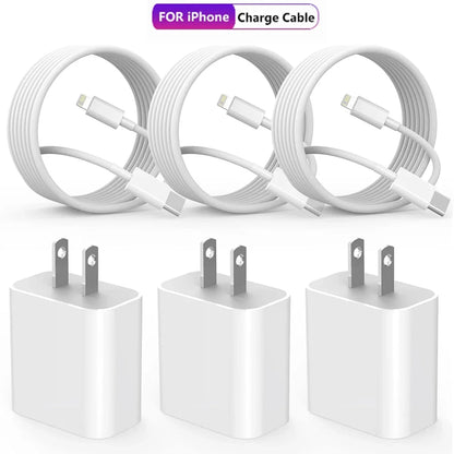 20W USB-C Fast Charger With 3.3 Ft USB-C Cable Bundle
