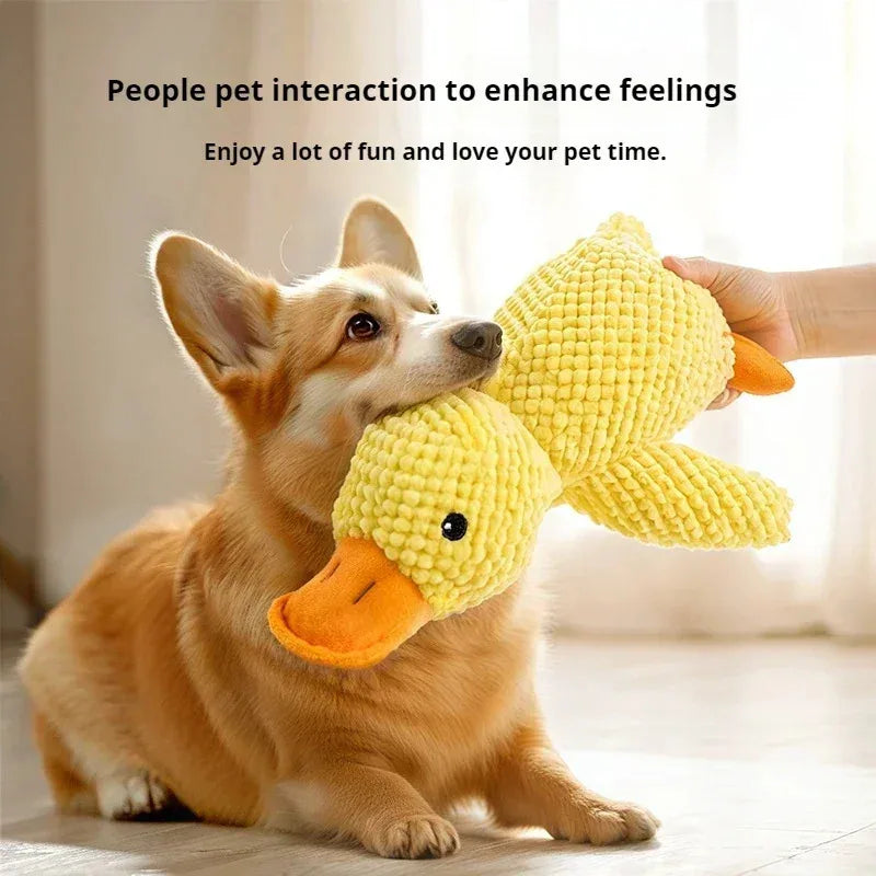 Pet Plush Calming Duck Toy for Dogs – Soft Squeaky Chew Toy for Puppies & Teeth Cleaning