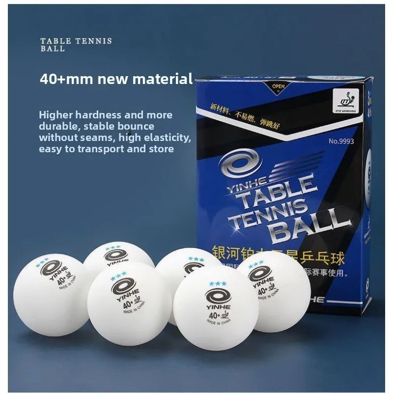 YINHE Seamless 3-star Table Tennis Balls, New Material 40+, Boli Blue 3-star, for Professional Training and Competitions