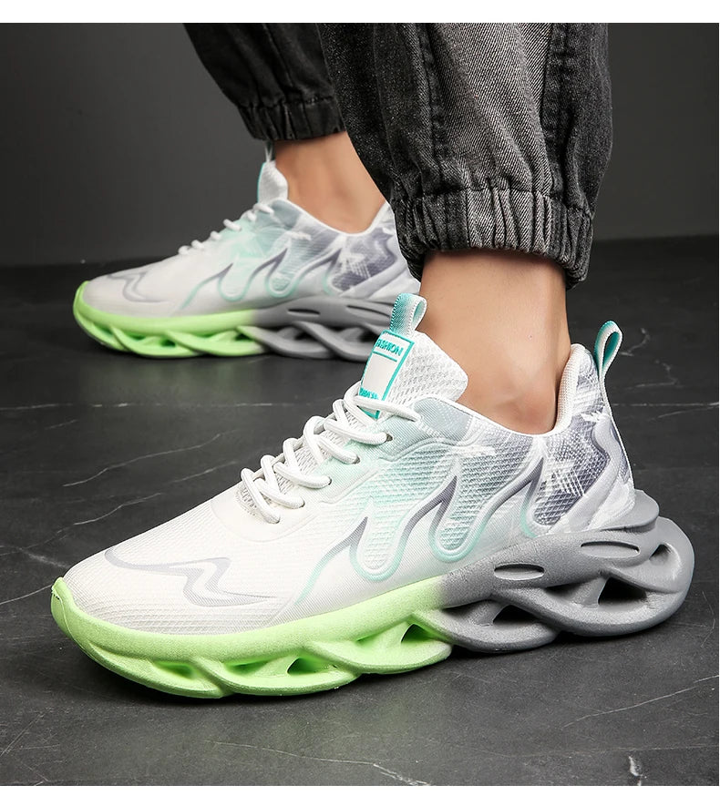 Summer Unisex Running Shoes Men Women Lightweight Mesh Breathable Comfortable Flat Soft Tennis Shoes Lace-up Sneakers Man 36-46