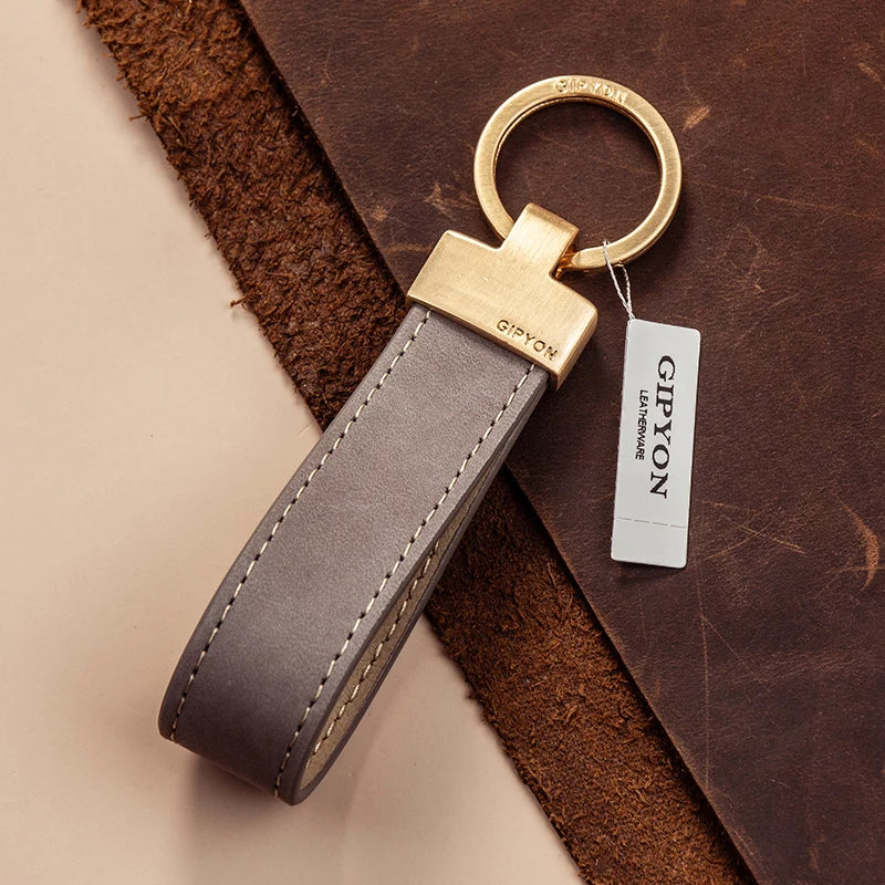 Exquisite Cowhide Keychain for Car or Bag – Durable & Fashionable