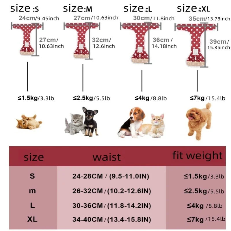 Pet Dog Physiological Safety Pants Female Dogs Pants Diapers Cute Footprint Menstruation Pants Reusable
