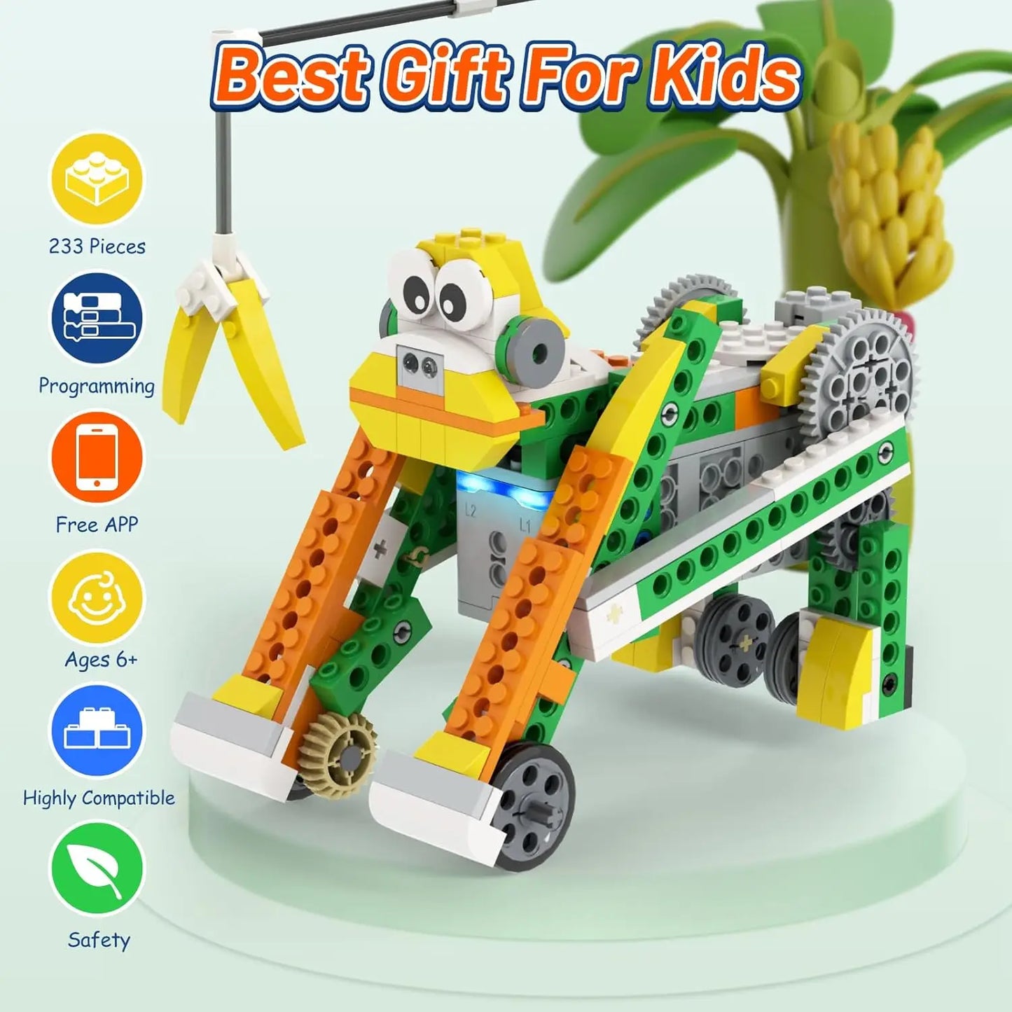 Apitor Q Robot Building Kit 20-in-1 Programmable APP RC Car Robotics Coding Kit STEM Project Educational Birthday Gifts for Kids