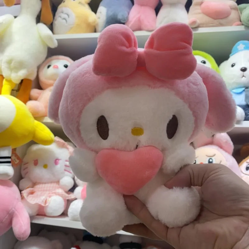 22cm Sanrio Hello Kitty Kuromi Pillow KT Plush Toy Girls Soft Stuffed Animal Toys Heart My Melody Cinnamoroll Stuff Doll Gifts