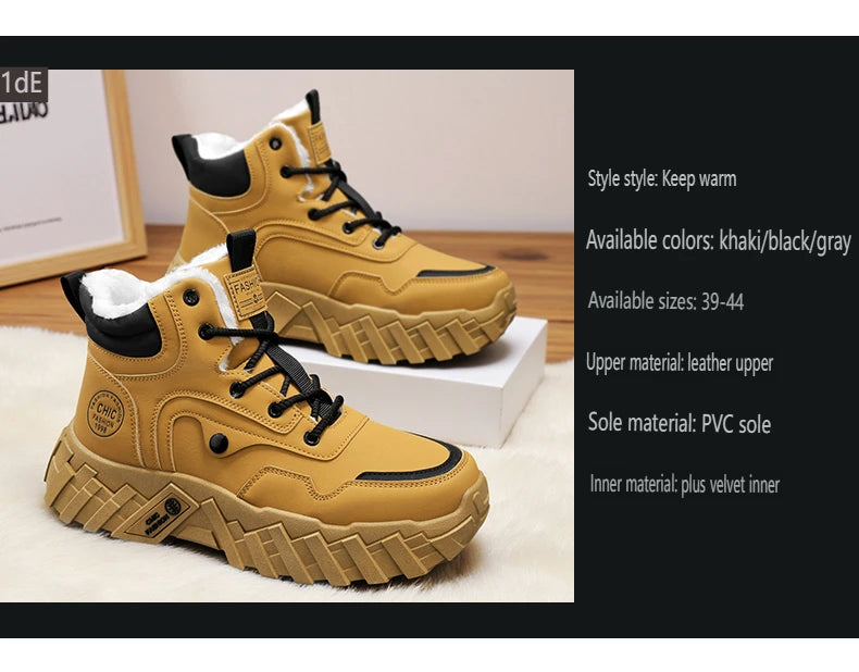 Leather High-Top Outdoor Boots For Men Ankle Hiking