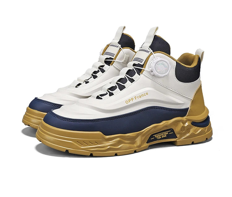 Mens Mesh Breathable Thick Sole Casual Shoes Lace Up