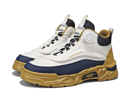 Mens Mesh Breathable Thick Sole Casual Shoes Lace Up