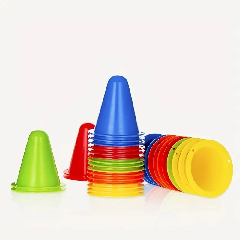10 PCS Multiple Colors Plastic Cones Soccer Training Cones Roller Skating Training Football Training Equipment