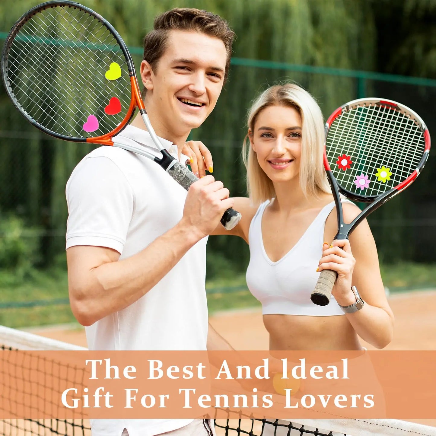 Tennis Racket Vibration Dampener Heart Tennis Shock Absorber for Racket Flower  Tennis Racquet String Silicone Dampener Tool